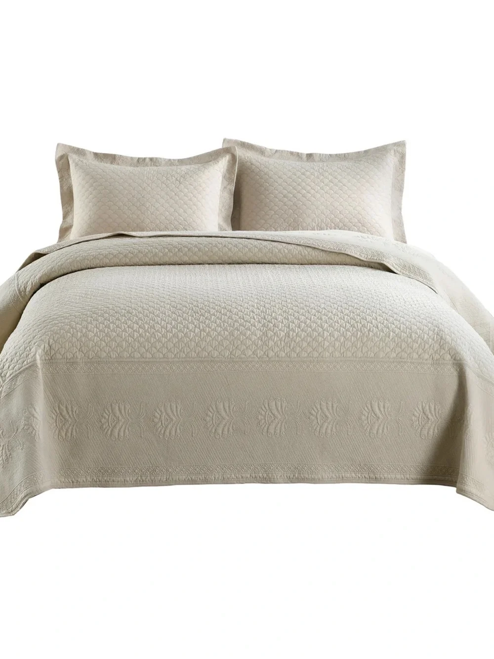 3 PIECE 100% COTTON OVERSIZED LIGHTWEIGHT QUILT SET BEDSPREAD